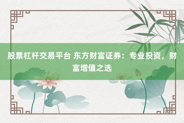 股票杠杆交易平台 东方财富证券：专业投资，财富增值之选