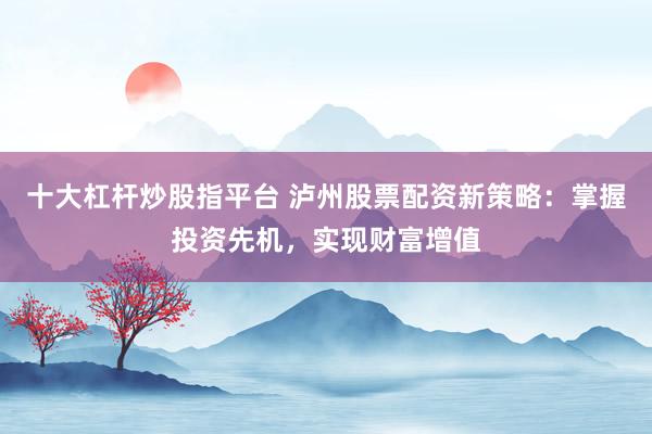 十大杠杆炒股指平台 泸州股票配资新策略：掌握投资先机，实现财富增值