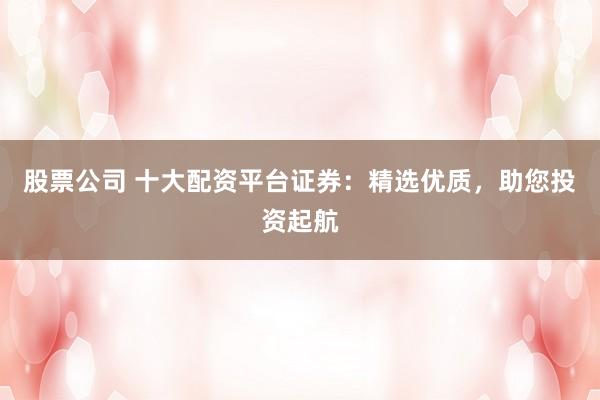 股票公司 十大配资平台证券：精选优质，助您投资起航