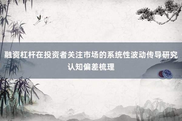 融资杠杆在投资者关注市场的系统性波动传导研究认知偏差梳理