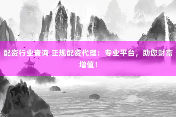 配资行业查询 正规配资代理：专业平台，助您财富增值！